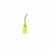 100 Dental Pre Bent Applicator Flow Sealant Needle Tips Yellow Disposable