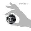 Fiat 21230 Official 3D Sticker Black Logo 58 mm