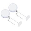 PATIKIL 1.5m / 4.9Ft Retractable Remote Control Tether, 2 Pcs Security Remote Cable Lock Adjustable Cable Leash Length for TV Remote Control Gaming Controller, White (Curved Rubber Cap)