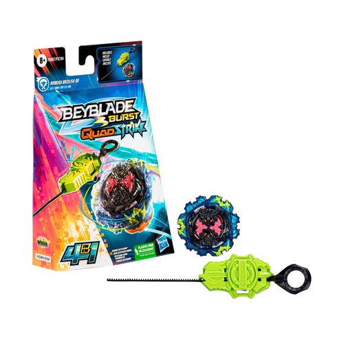 Beyblade Burst QuadStrike, Starter Pack with Ambush Bazilisk B8 Competition Gyro Type Attack/Balance and Launcher