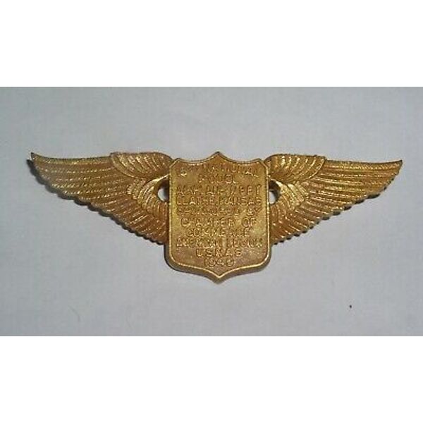 1949~18th National Model Airplane Meet~Winged Metal Pin, Olanthe, Kansas