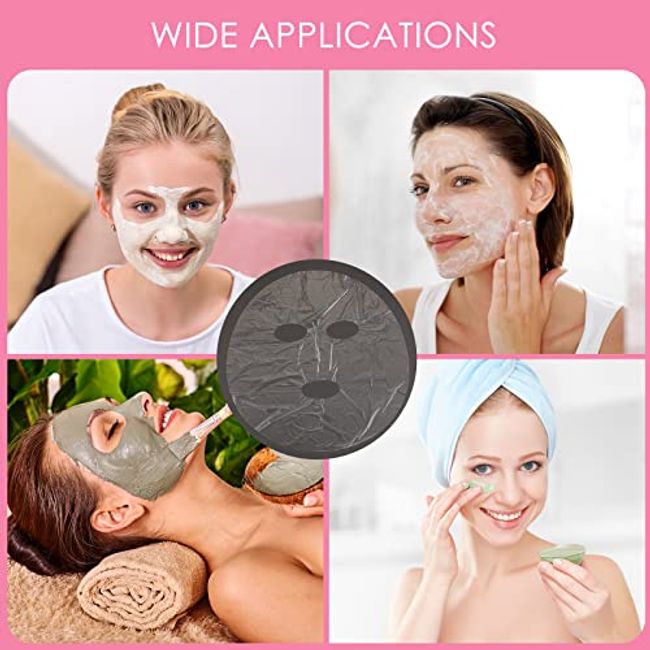 Ofspeizc 200 Sheets Facial Plastic Mask Disposable Facial Sheet Mask Transparent Face Masks Skincare Preservative Facial Paper Sheet DIY Clear Paper Facial