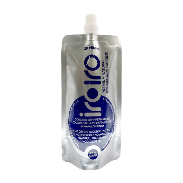 Iroiro Natural Premium Semi-Permanent Hair Color 20 Purple 8oz