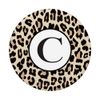 Monogram Letter C Initial Brown Black Leopard Print PopSockets Swappable PopGrip