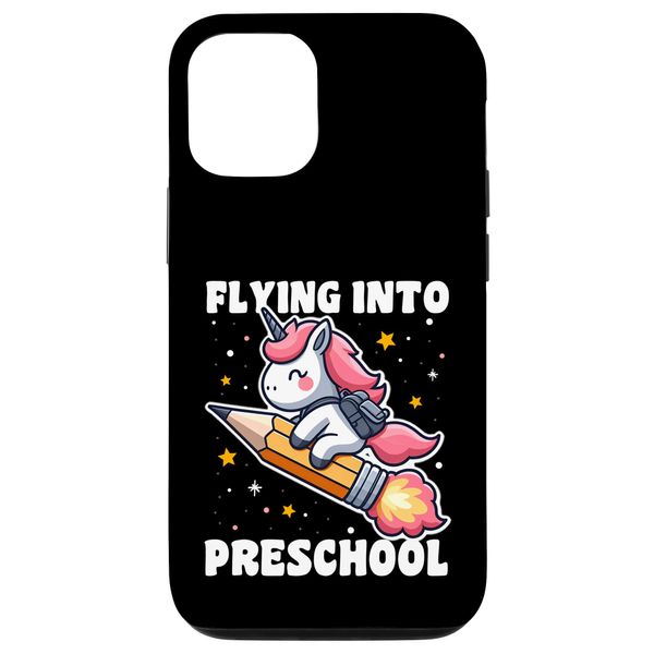 iPhone 14 Funny Flying Into Preschool Unicorn Back To School Rocket Case