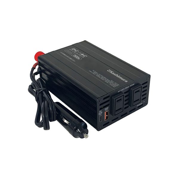 Kashimura 300W DC AC Inverter + USB-A/USB-C Model Number: KD-263