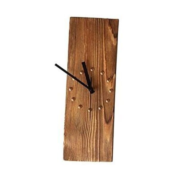 Wooden Wall Clock Silent Non-Ticking, Frameless Rectangle Art Wall Art Deco