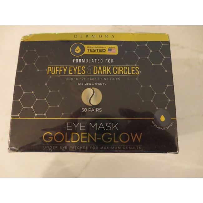 24K Gold Eye Mask– 50 Pairs, Puffy Eyes, Fine Lines, Revitalizing, Dark Circles