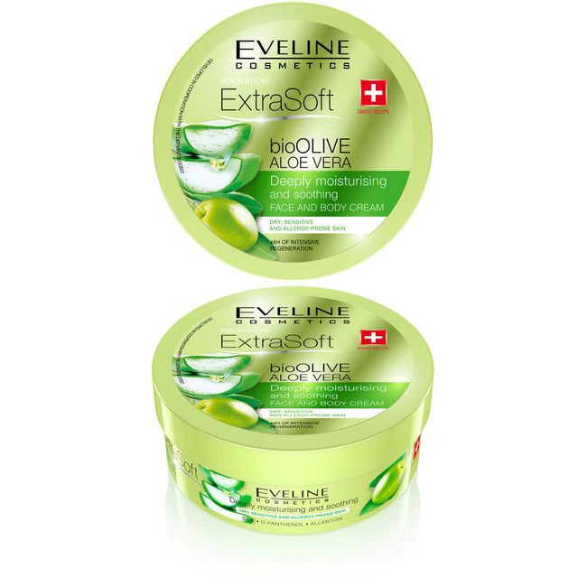 Extra Soft Bio Olive Aloe Vera Deeply Moisturizing and Smoothing Face and Body Cream for Sensitive and Allergy Prone Skin