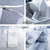 Duvet Cover Set, 600 Thread Count Cotton White and Navy Striped Patchwork Comforter Cover Set Reversible Quilt Cover (King, Greekn-Lump)