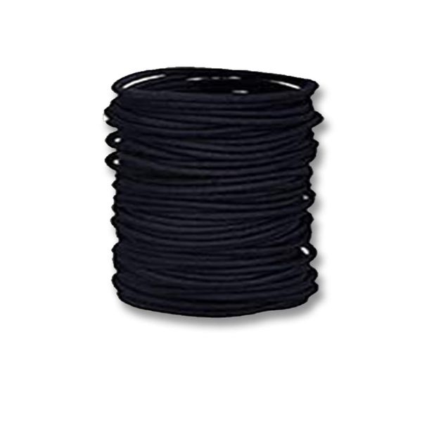 12 x Elastic Hair Bands/Bobbles by Lizzy® (Black (Thin))