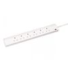 CED TS6213M Extension Lead, 6-Gang, 2 m, White