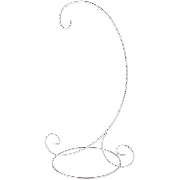 Bard's Twisted Silver-toned Ornament Stand, Large, 12.25" H x 5.5" W x 7.5" D