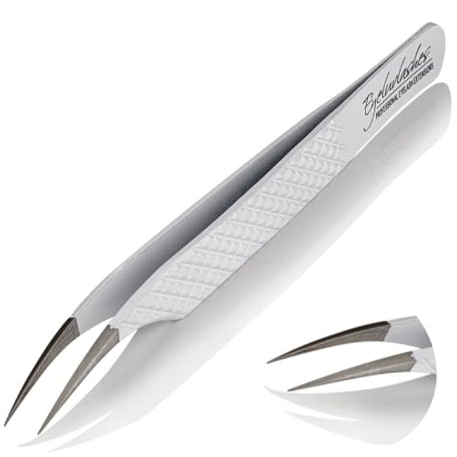 Individual Eyelash Extension Tweezers Swoop Shape for Classic lash Application Isolation Placement Eyeluvlashes (Swoop Shape)