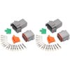 2pc 8 Pin Fits Deutsch Dt Series Multi Plug Waterproof Connector Kit