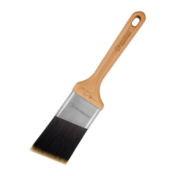 ROLLINGDOG Angled Paint Brush - 2.5" Cutting in Trim Paint Brush for Window Frame Sash Edge,Easy to Clean Stiff Filament