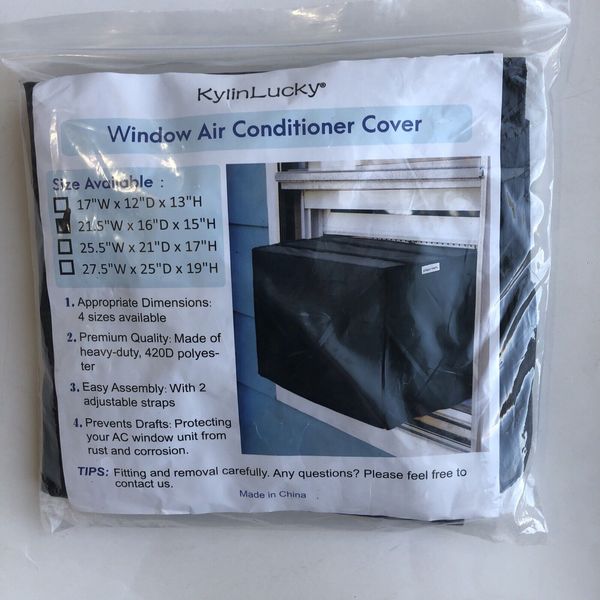 KylinLucky Black Window Air Conditioner Cover 21.5" x 16" x 15"