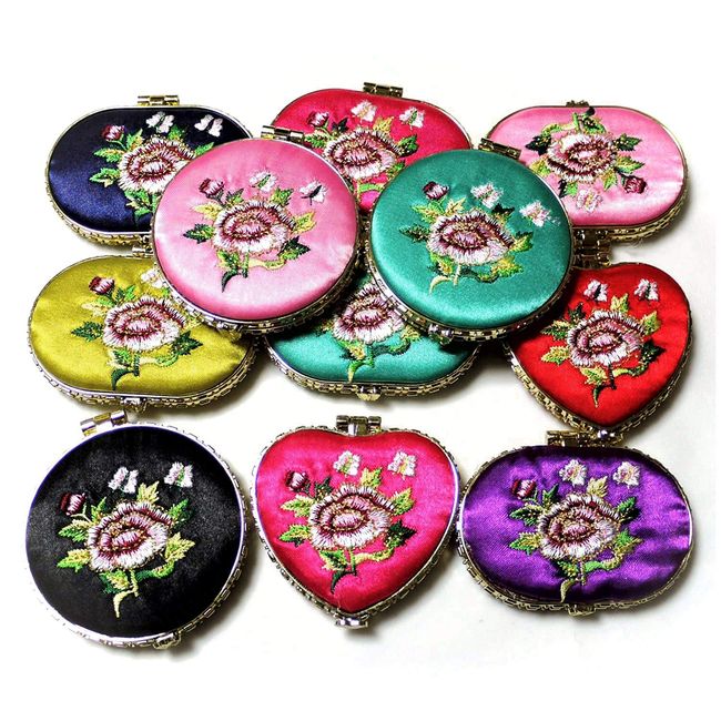 Very Cute Embroidery Pattern Cosmetic Mirror (Set Pieces) Hand Mirror (Rugs, Oval, Heart, Round) China Folk Art