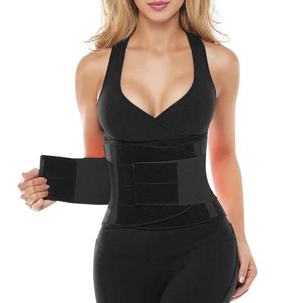 SHAPERX Women Waist Trainer Belt Waist Trimmer Belly Band Body Shaper Sports Girdles Workout Belt (SZ8002-Black, Medium)