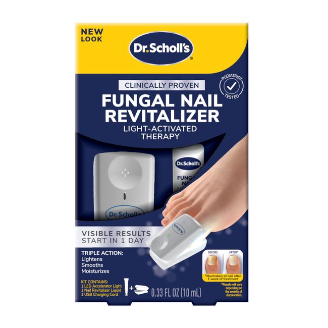 Dr. Scholl's Fungal Nail Treatment Revitalizer LED Light-Activated Therapy, Erase Toenail Discoloration Fungus, 10 ml