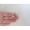 Tiny small silver tone rectangle metal hair claw clip
