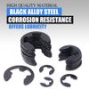 Glarks 300pcs 10 Sizes Black Alloy Steel E-Clip External Retaining Ring Washers Assortment Set