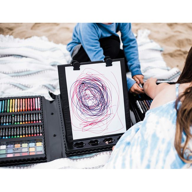 Art 101 Budding Artist 179 Piece Draw Paint and Create Art Set with Pop-Up  Double-Sided Easel, Includes markers, crayons, paints, colored pencils