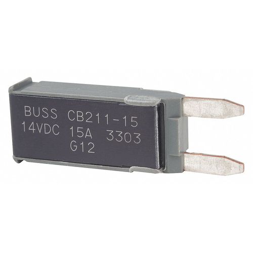 CB211 Series Automotive Circuit Breaker, Plug In Mounting, 15 Amps, Blade Terminal Connection,pack of 5