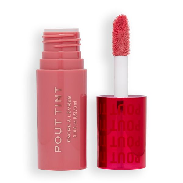 Makeup Revolution, Pout Tint Lip Gloss, Lightweight & Buildable Formula, Gloss to Stain Finish, Sweet Pink, 0.1 Fl.Oz.