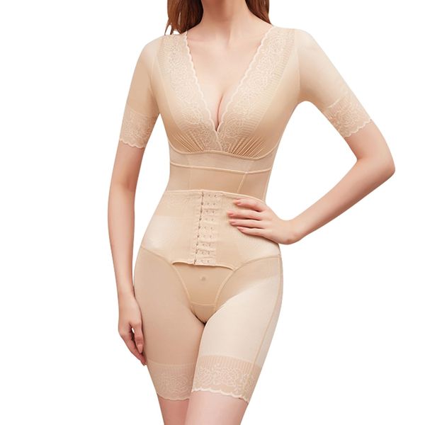 HACAI Women's Bodysuit, Shapewear Body Shaper, One Piece, Correction Inner Corset, 008-beige