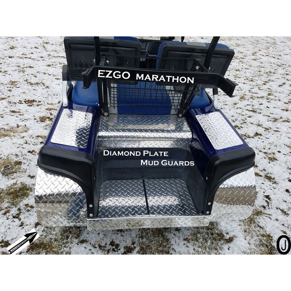 Ezgo Marathon Golf Cart Highly Polished Diamond Plate Mud Flaps