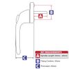 uPVC Universal Window Handle Inline Locking Espag Double Glazing Gold 40mm