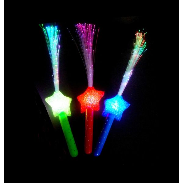 Partyknicklichter - 10 Stück LED Stern Leuchtwedel multicolor - Leuchtstab mit multicolor Licht - für Party, Konzert und Hochzeit - inkl. Batterien …