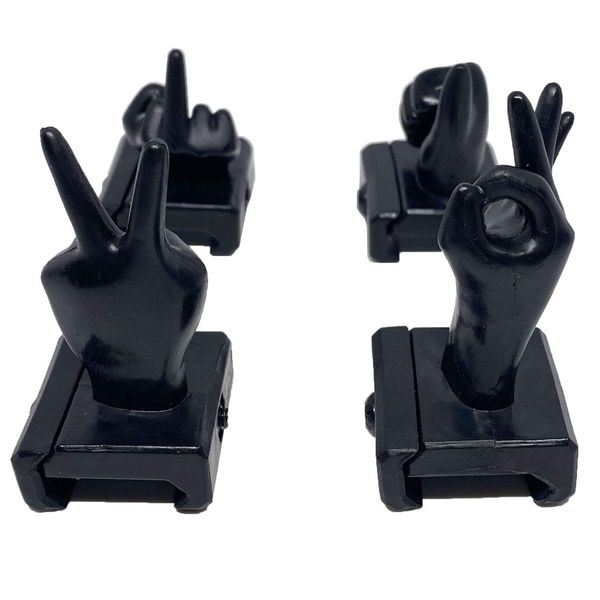 ZOEKIM Novelty Finger Sight Set, Fixed Backup Front and Rear Sight BUIS Set, Fit Picatinny Rail and Weaver (2 Sets of Finger Sight Set)