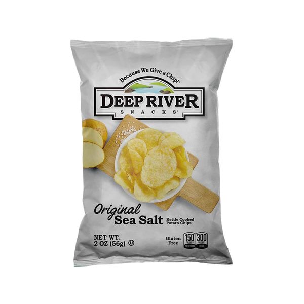 Deep River Snacks Original Sea Salt Kettle Cooked Potato Chips, Non GMO, 8 Ounce (Pack of 12)