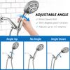 G-Promise High Pressure Shower Head 6 Spray Setting with Adjustable Solid Brass Shower Arm Mount and Extra Long Flexible Stainless Steel Hose (Brushed Nickel)