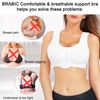 BRABIC Women Front Closure Post Surgery Compression Everyday Bras for Mastectomy Support with Adjustable Straps Wirefree (Medium, White)
