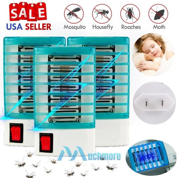 3X Indoor LED Electric Mosquito Fly Bug Insect Trap Zapper Night Lamp LED Light