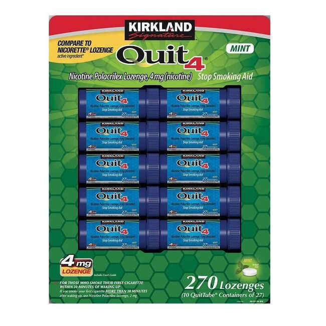 Kirkland Signature Quit4 4mg Lozenge Mint 270 Count