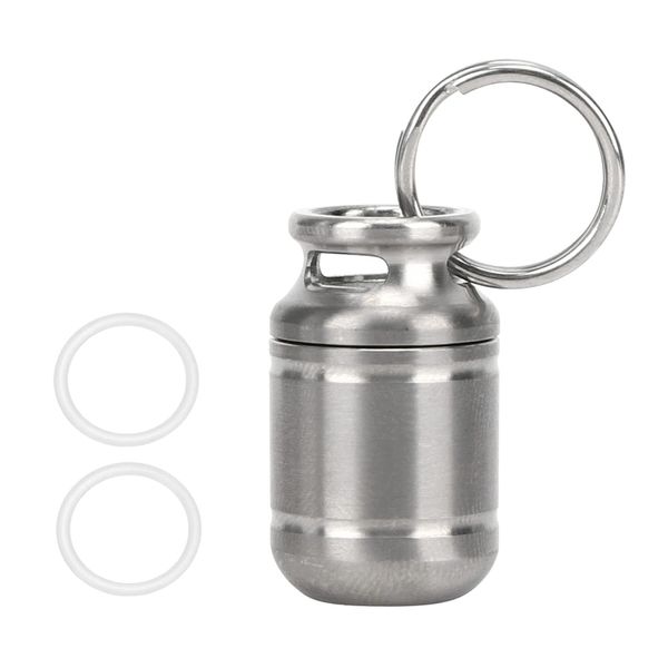 Pill Cases, Portable Alloy Medicine Holder Heat Resistant Waterproof Warehouse Mini Pill Storage Bottle(Small) Pill Container Pill Holder Keychain Small