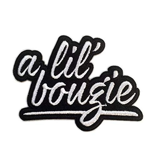 Black and White A Lil' Bougie Decorative Iron-On Patch (3 inches)