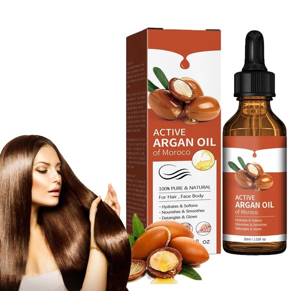 Arganöl Haare Bio Kaltgepresst 30ML, Argan Oil Für Gesicht, Haut & Haare, Vermeidung von Haarausfall, Rosmarinöl Haare Wachstum Regrowth Treatment, Strengthens Hair