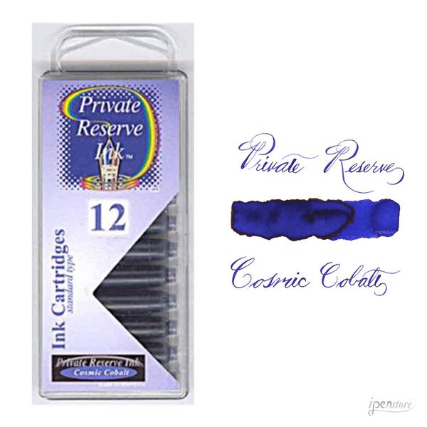 Pack/12 Private Reserve Fountain Pen Ink Cartridges, Cosmic Cobalt