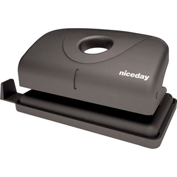 niceday Plastic 2 Hole Punch, Black - Up to 12 Sheet Capacity