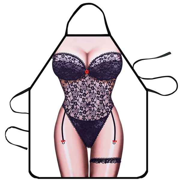 ABCTen Funny Apron Novelty Woman Kitchen Cooking Apron BBQ Party Gift - Lace Lingerie Woman