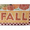 Long Tapestry Table Runner, 12"x70",FALL,HARVEST PATCHWORK, LEAVES & PUMPKINS,HC