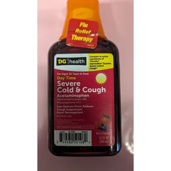 DG Health Day Time Severe Cold & Cough - Berry - 8.3oz - Exp 10/2024