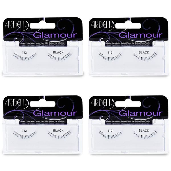 Ardell False Eyelashes Glamour Strip Lashes 112 Black (Lower Lash) 4 Pack