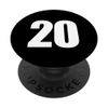 Number Twenty Numeral 20 Plain White Numbers PopSockets Swappable PopGrip