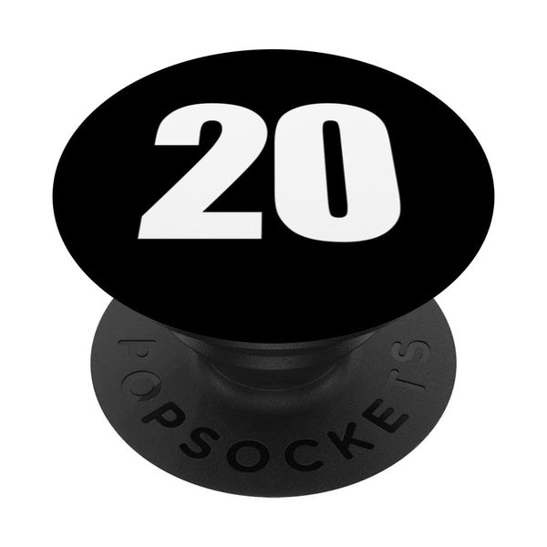 Number Twenty Numeral 20 Plain White Numbers PopSockets Swappable PopGrip